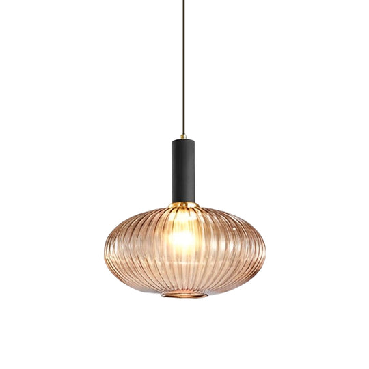 Glass Lantern Shaped Striped Creative LED Nordic Chandelier Pendant Light