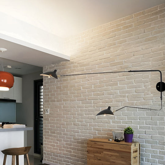 Adjustable Industrial Swing Arm Wall Lamp