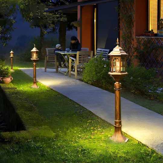 Elegant Slim Black/Bronze Outdoor Post Light with LED