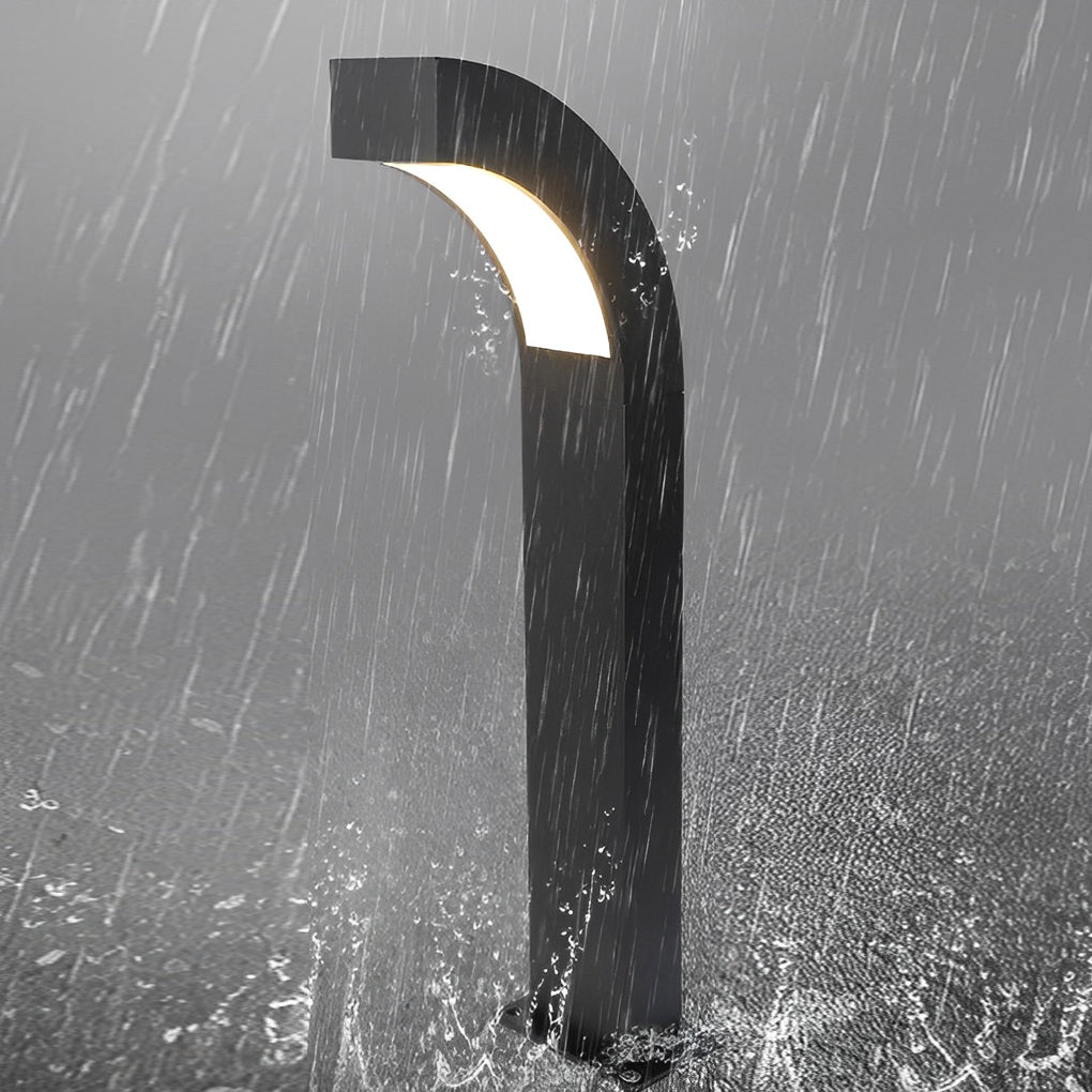 Curved LED Pathway Light Minimalist Black Waterproof Landscape Lamp