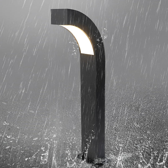 Curved LED Pathway Light Minimalist Black Waterproof Landscape Lamp