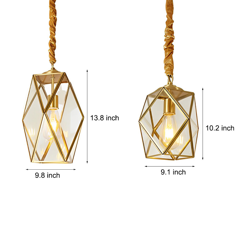Retro Glass Copper Personality Industrial Style Small Chandelier