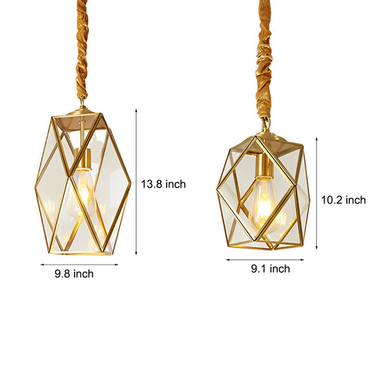 Retro Glass Copper Personality Industrial Style Small Chandelier