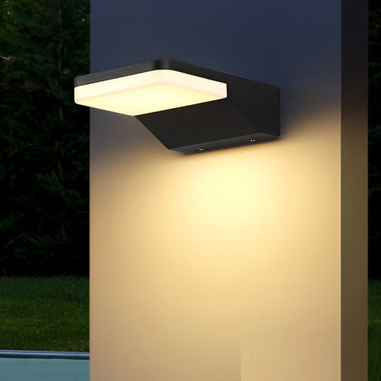 Rectangular Creative LED Waterproof Black Modern Outdoor Wall Sconce