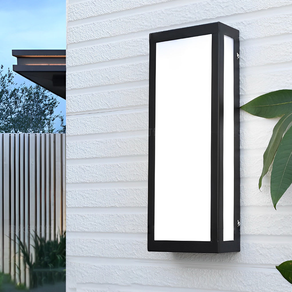Rectangular LED Waterproof Black Modern Outdoor Exterior Wall Lamp