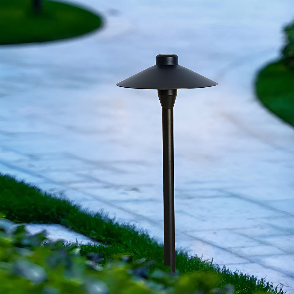 Modern Mushroom-Shaped LED Outdoor Path Light Black Finish