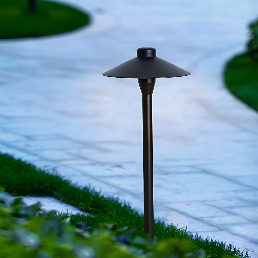 Modern Mushroom-Shaped LED Outdoor Path Light Black Finish