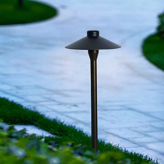 Modern Mushroom-Shaped LED Outdoor Path Light Black Finish