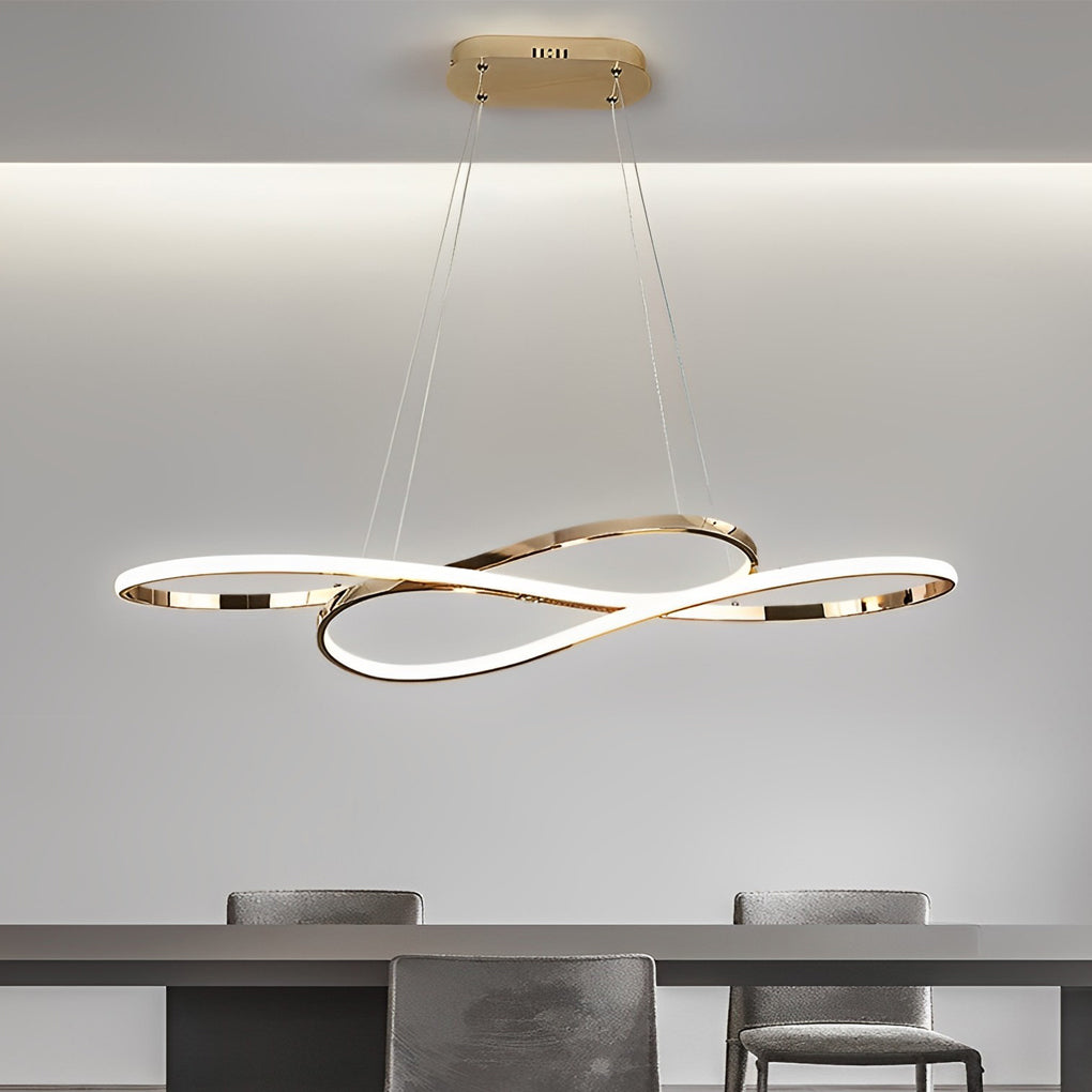Wavy Double 8-Shaped LED Stepless Dimming Nordic Pendant Light