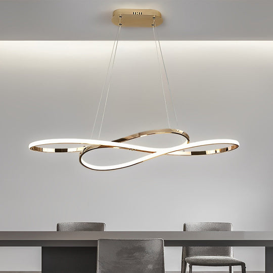 Wavy Double 8-Shaped LED Stepless Dimming Nordic Pendant Light