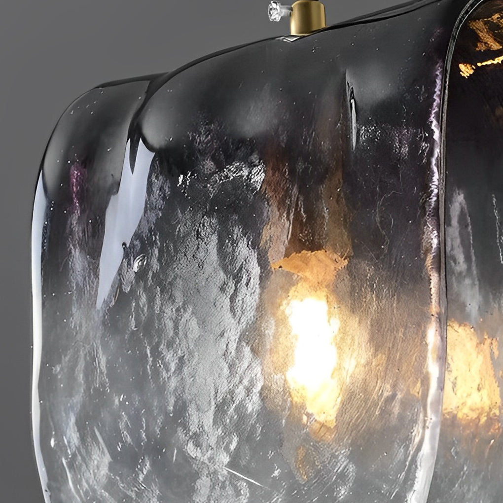 Gradient Smokey Gray Glass Post-Modern Small Chandelier Pendant Light