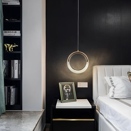 Moon Rings LED Electroplated Nordic Pendant Light