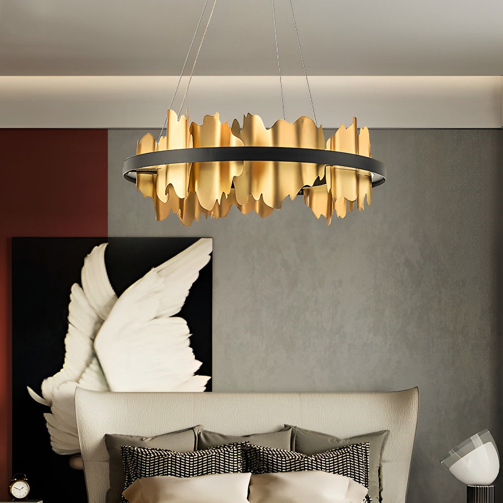 Creative Metal Circular Stepless Dimming LED Post Modern Chandelier