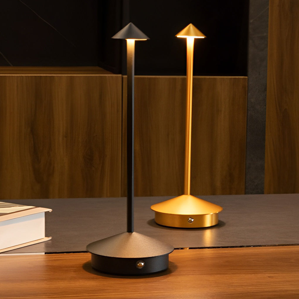 11.4" Cordless Pina Mushroom Table Lamp – Stepless Dimmable, USB Rechargeable, Warm White LED