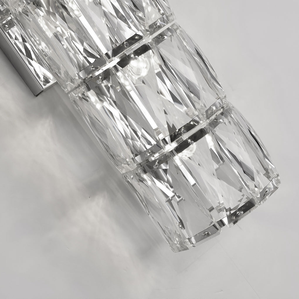 Cylindrical Crystal LED Wall Sconce with 3-Step Dimming