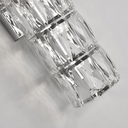 Cylindrical Crystal LED Wall Sconce with 3-Step Dimming