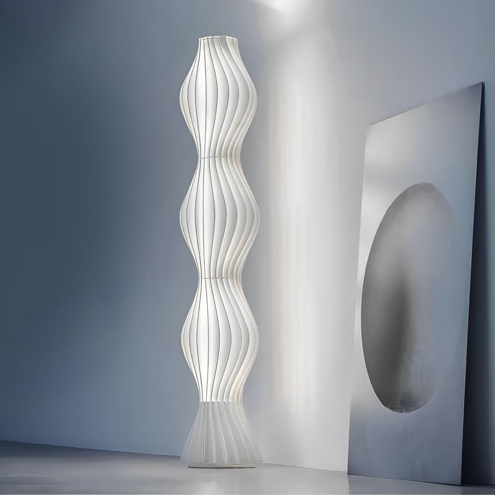 Modern Coastal LED Wavy Floor Lamp with 3-Step Dimming