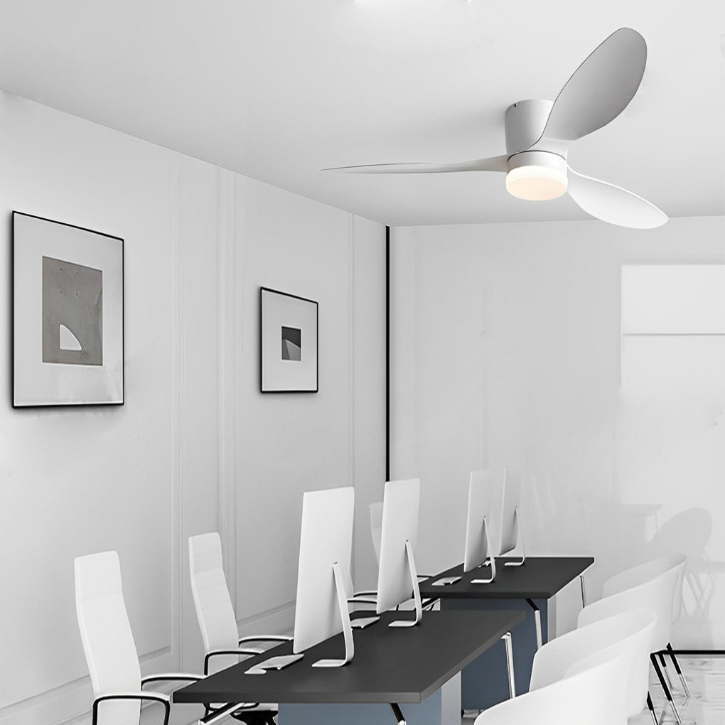 52 Inch Modern 3-Blade Ceiling Fan with 3-Step Dimmable LED and Remote Control