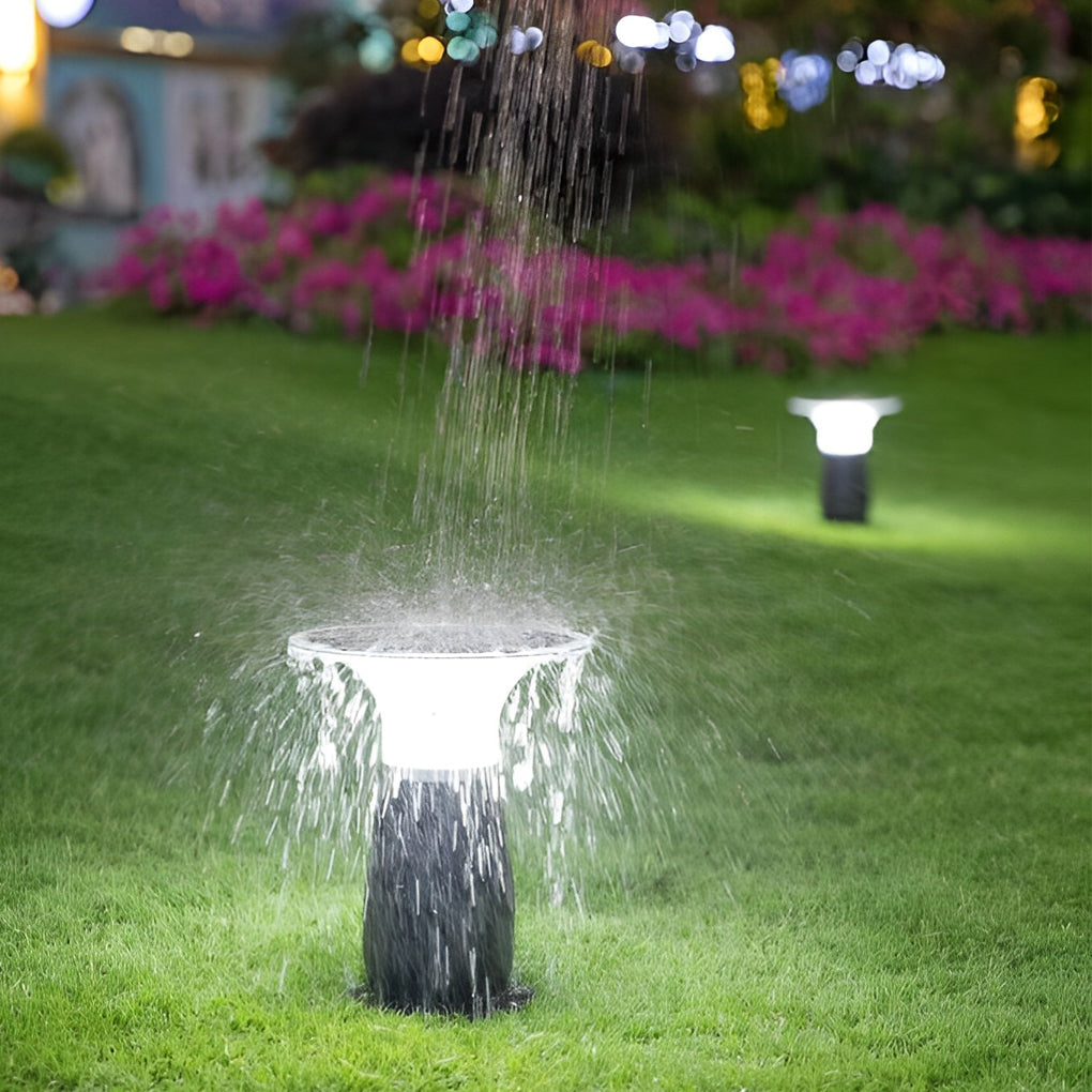 Efficient 3.5W Solar LED Path Downlights – 360° Modern Black Landscape Lighting