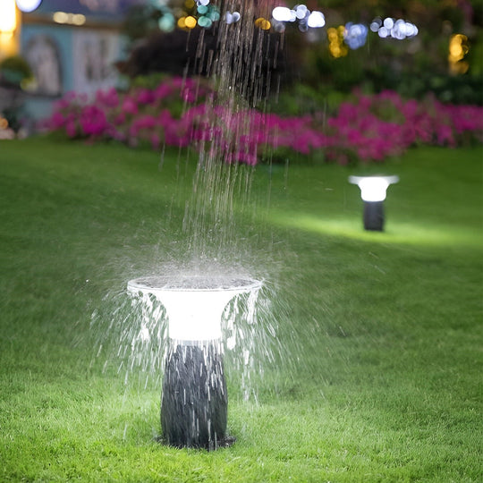 Efficient 3.5W Solar LED Path Downlights – 360° Modern Black Landscape Lighting