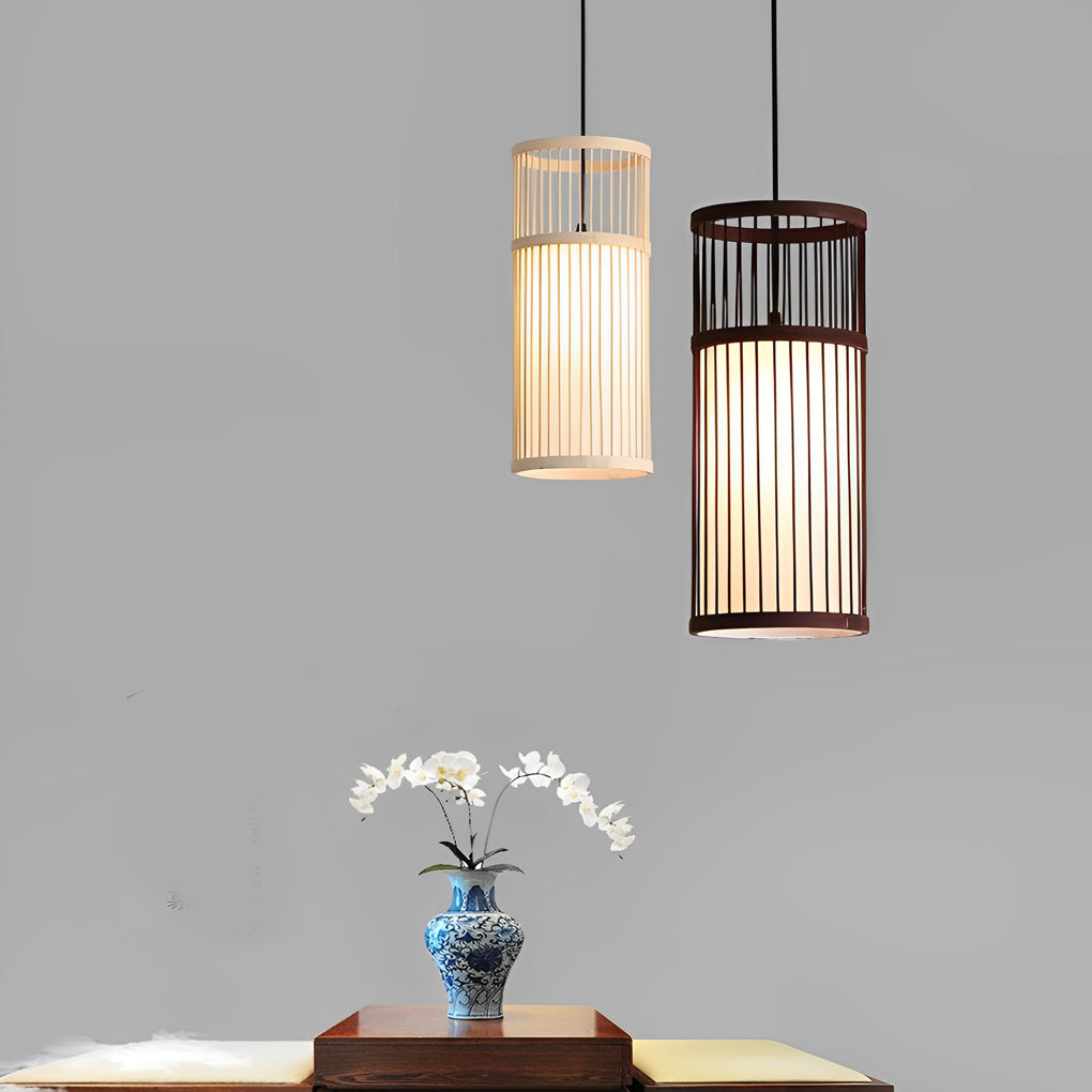 Creative Minimalist Bamboo Hand Woven LED Pendant Light
