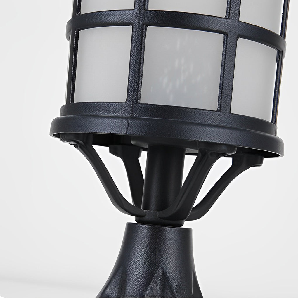 Round Cage Waterproof LED Solar Fence Post Light with Remote
