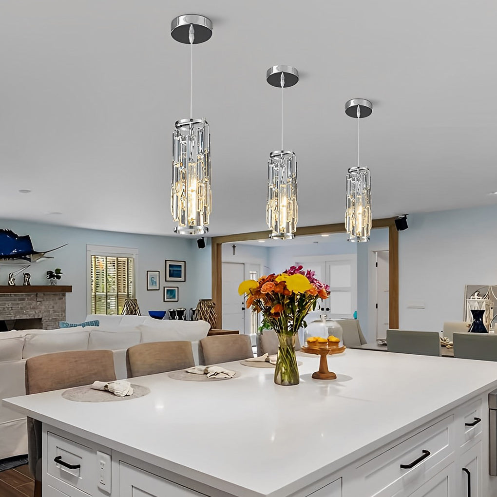 Creative Iron Crystal Glass Industrial Style Pendant Light