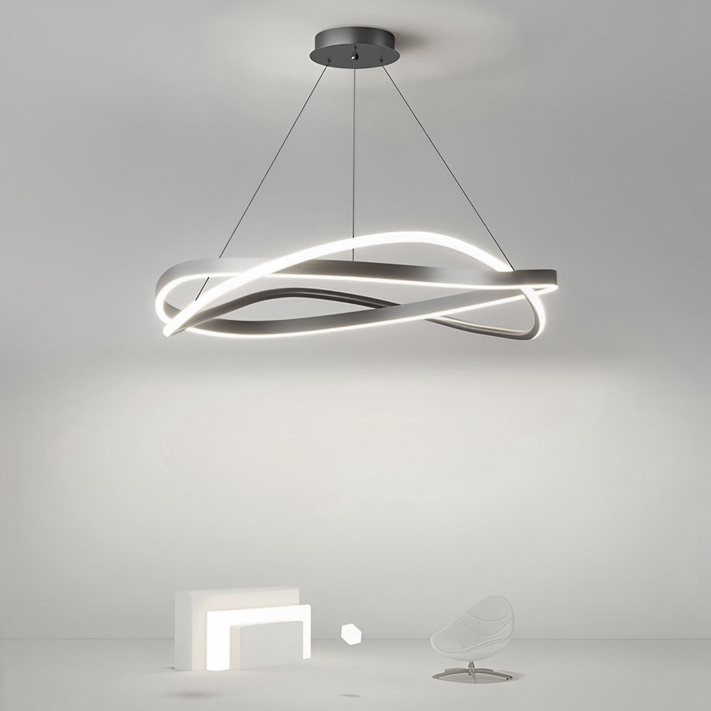 Circular Wave Rings Three-Step Dimming Minimalist Nordic Chandelier