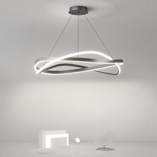 Circular Wave Rings Three-Step Dimming Minimalist Nordic Chandelier
