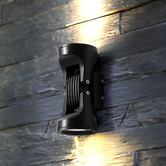 Modern Rotating LED Up Down Outdoor Wall Light (2 Heads)