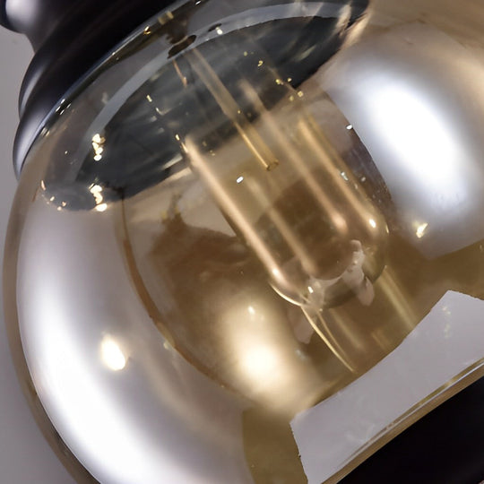 Retro Bottle Brown Glass Shade Industrial Pendant Light