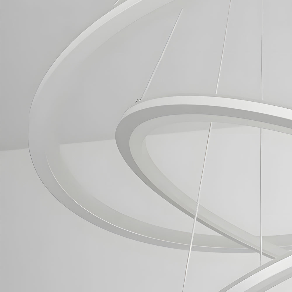 4-Rings LED Mid-Century Modern Chandelier with Remote Control