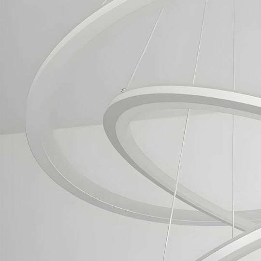 4-Rings LED Mid-Century Modern Chandelier with Remote Control