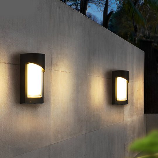 Creative Waterproof LED Modern Black Outdoor Wall Sconce Light