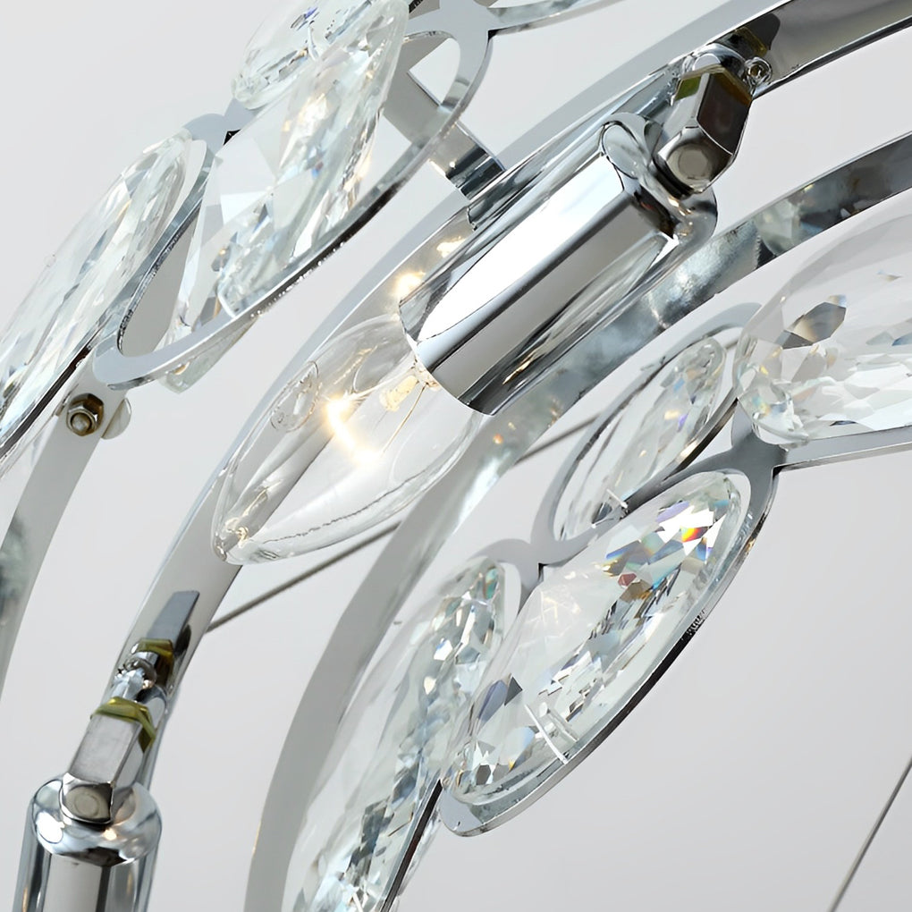 Round Bubbles Crystal Electroplated Metal Modern Chandelier Light