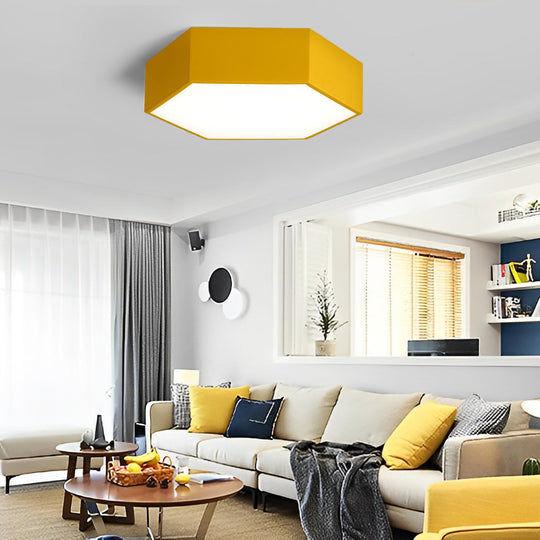 Geometric Shaped LED Wireless Control Modern Ceiling Light – Flush Mount Design