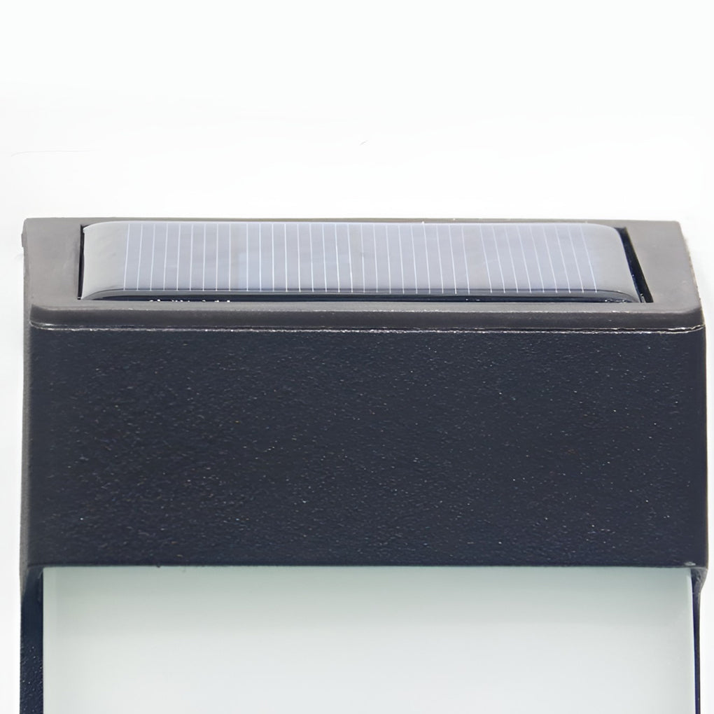 2 Pcs Rectangular LED Light Controlled Waterproof Outdoor Solar Sconce Lighting