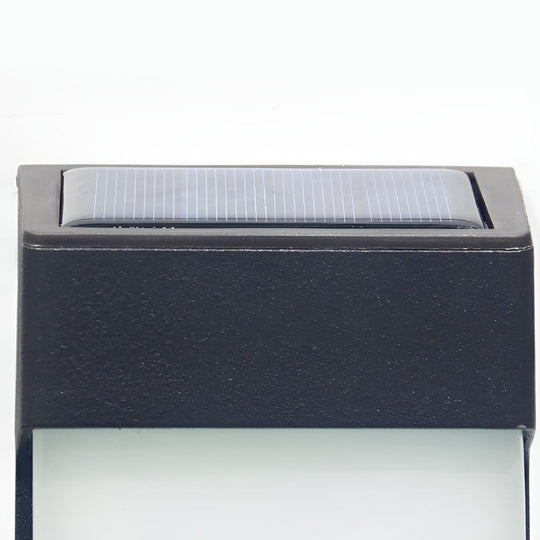 2 Pcs Rectangular LED Light Controlled Waterproof Outdoor Solar Sconce Lighting