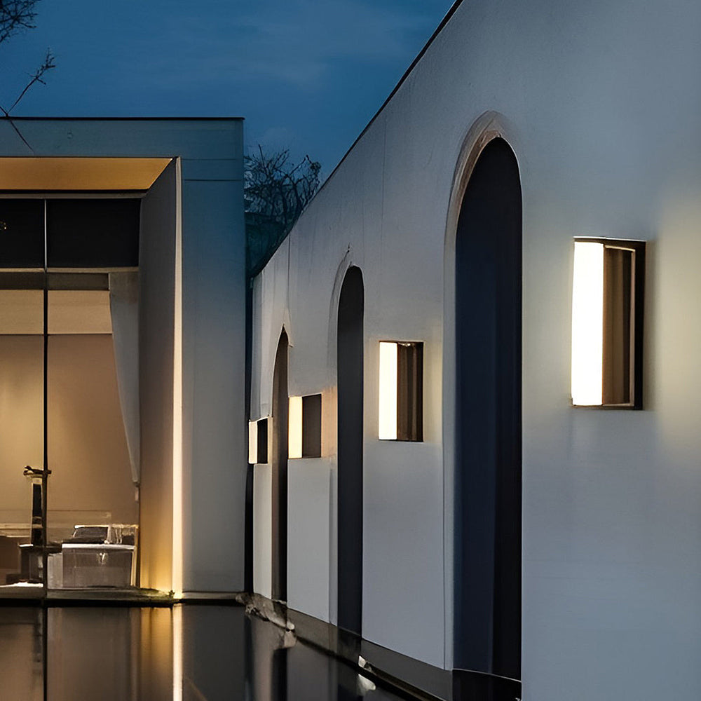 Long Acrylic LED Solar Outdoor Wall Light Waterproof Linear Lamp