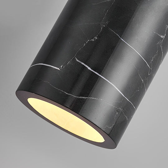 Minimalist Cylindrical Marmoreal 3-Step Dimming Nordic Pendant Light