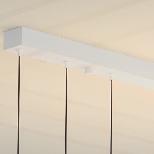 Ultra-Thin Square Rings Three-Step Dimming LED Modern Chandelier – White Finish