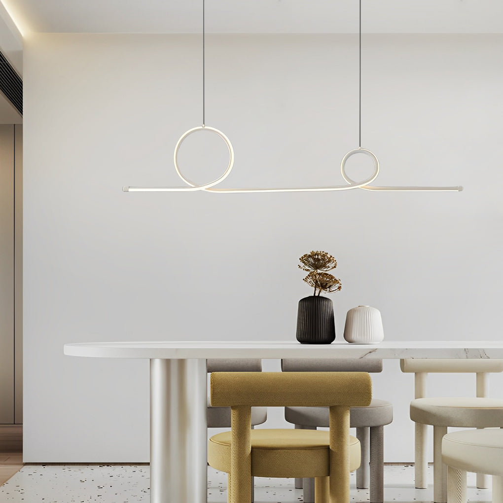 Minimalist Waves Circular Stepless Dimming LED Intelligent Chandelier