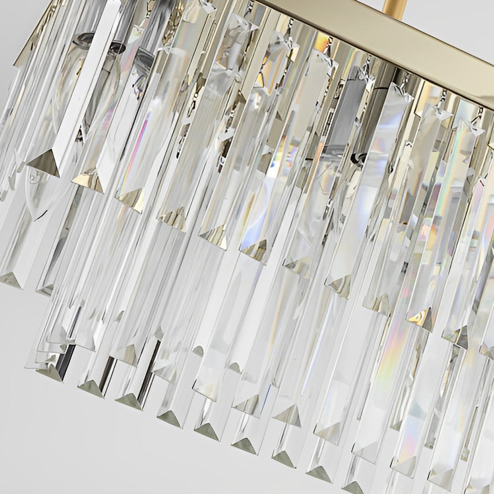 Rectangular LED Three-Step Dimming Crystal Strips Postmodern Chandelier