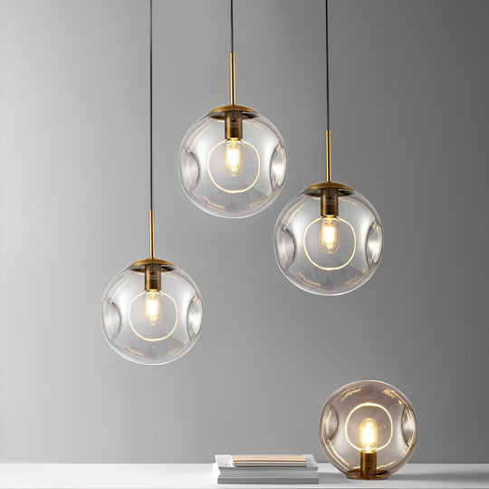Creative Glass Globe Metal Nordic Small Chandelier Pendant Light