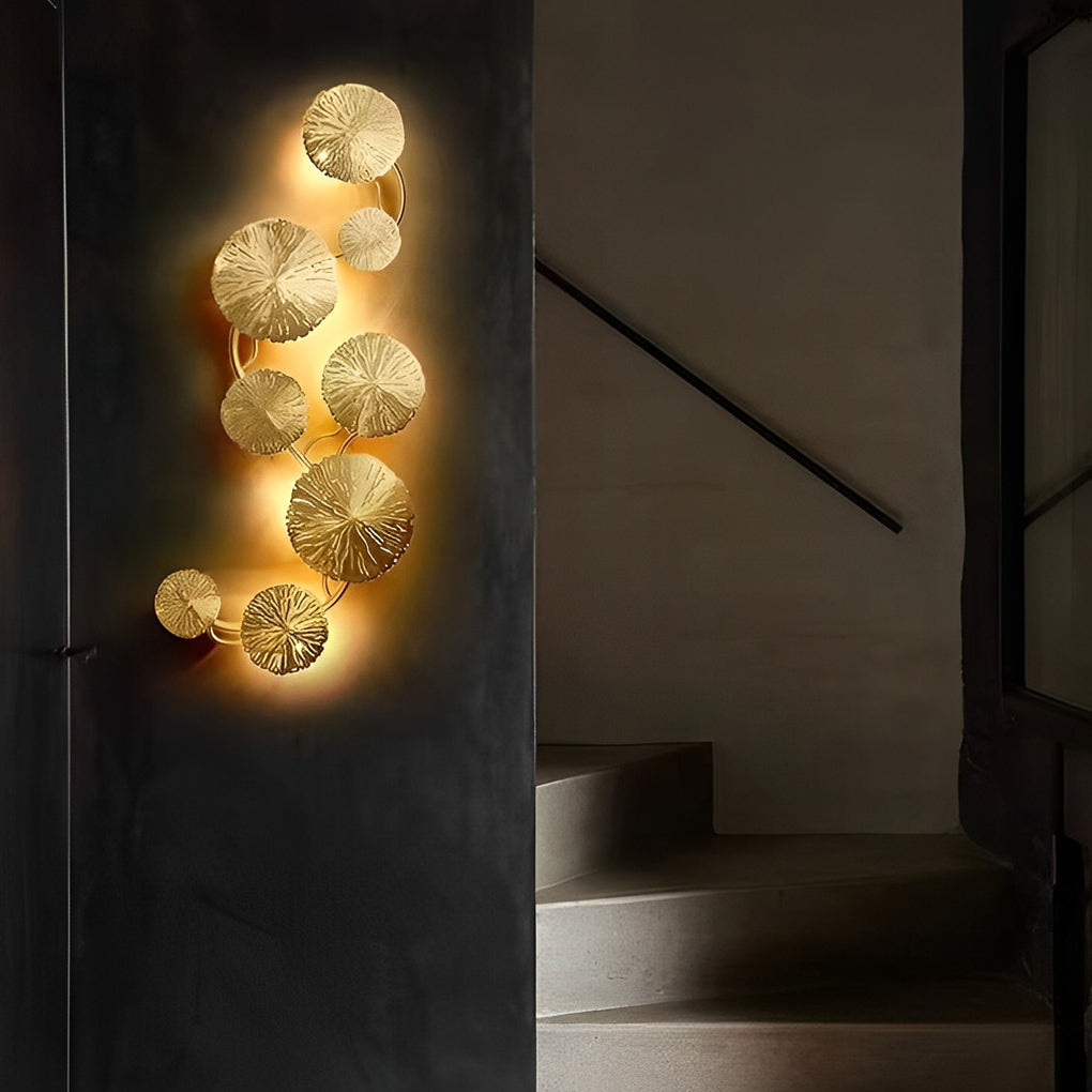 Stainless Steel Lotus Leaves Hollow Modern Wall Lamp
