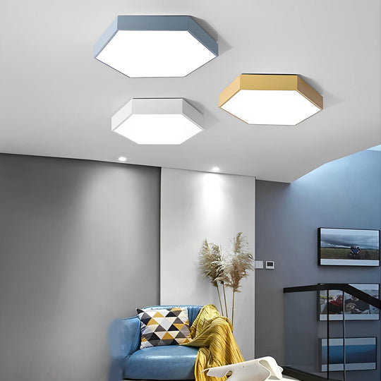 Geometric Hexagon Shaped LED Modern Ceiling Light – Flush Mount