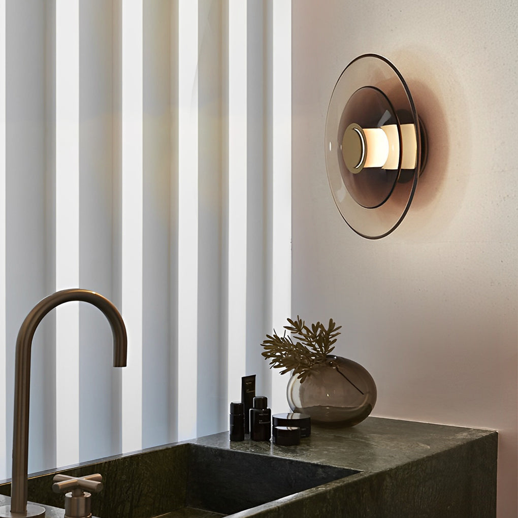 Double Layered Glass Round Nordic LED Wall Lamp