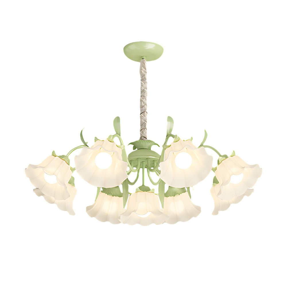 Orchid Flower Chandelier with 3-Step Dimming, 9 Lights