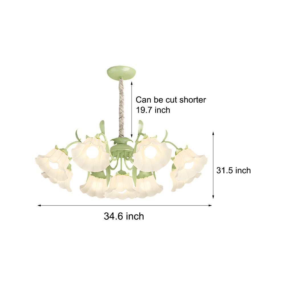 Orchid Flower Chandelier with 3-Step Dimming, 9 Lights
