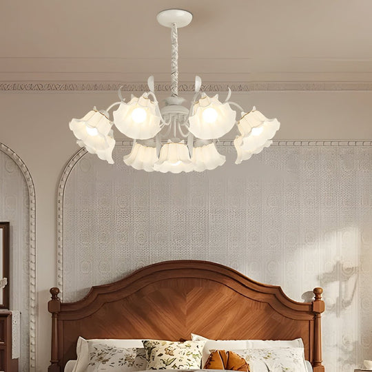 Orchid Flower Chandelier with 3-Step Dimming, 9 Lights